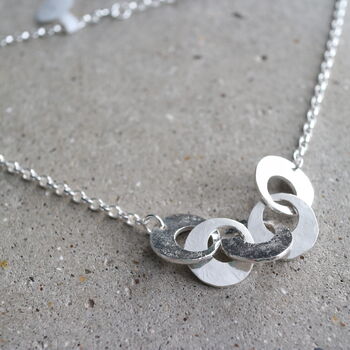 Hammered Silver Link Air O Necklace, 4 of 4