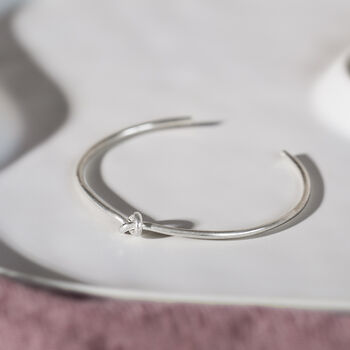 Sterling Silver Chunky Friendship Knot Bangle, 2 of 8