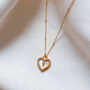 Mother Of Pearl Heart Lock Necklace, thumbnail 1 of 4