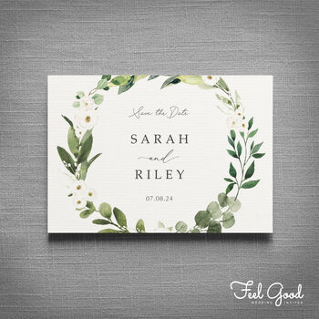 White Floral And Greenery Wedding Invitation, 3 of 6