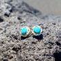 Maya Turquoise Stud Earrings Silver Or Gold Plated, thumbnail 9 of 12