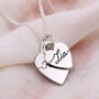 Heart Tags Script Name Silver Necklace, thumbnail 5 of 8