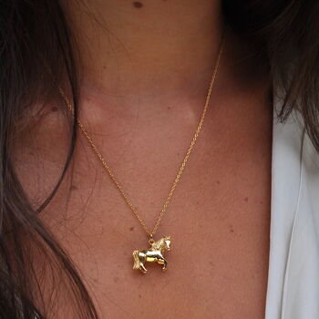 Little Pony Necklace In Plated Rhodium Or Plated Gold, 2 of 5
