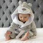 Personalised Soft Baby Grey Teddy Dressing Gown, thumbnail 2 of 6