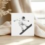 Snowboarder – Hand Drawn Winter Sport Greeting Card Illustration, thumbnail 1 of 6