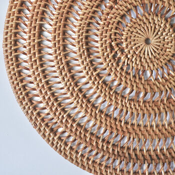 Balinese Hand Woven Spiral Placemat Charger, 7 of 8