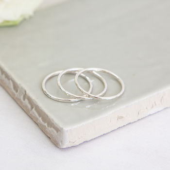 Recycled Sterling Silver Palermo Stacking Ring Set, 3 of 4