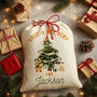 Personalised Christmas Sack For Presents Tree Design, thumbnail 1 of 5