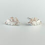 Sterling Silver Sparkly Feather Stud Earrings, thumbnail 1 of 9