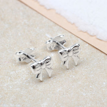 S Sterling Silver Bow Earrings S Sterling Silver Bow Earrings