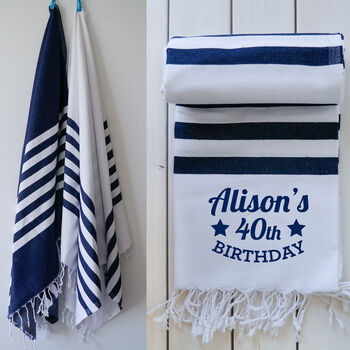 Personalised Beach And Bath Towel, 2nd Anniversary Gift, 5 of 11