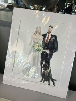 Personalised Bride And Groom Portrait In Watercolour, 2 of 8