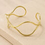 Gold Plated Wire Wave Cuff Bangle, thumbnail 1 of 4