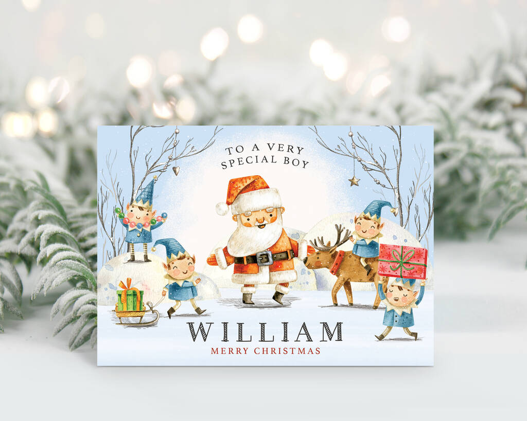 Personalised Christmas Card To A Very Special Boy By Mitzi Prints