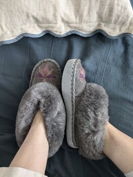 Luxury Sheepskin Slippers Mouve, 3 of 4