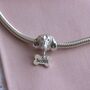 Dachshund Head Silver Charm Bead Personalised, thumbnail 1 of 5