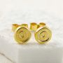 Handmade Little Dot 22ct Gold Plated Silver Studs, thumbnail 1 of 5