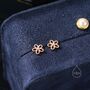 Forget Me Not Flower Screw Back Earrings In Sterling Silver, thumbnail 4 of 10