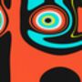 Retro Abstract Wall Art, Orange And Black Shapes, thumbnail 9 of 12