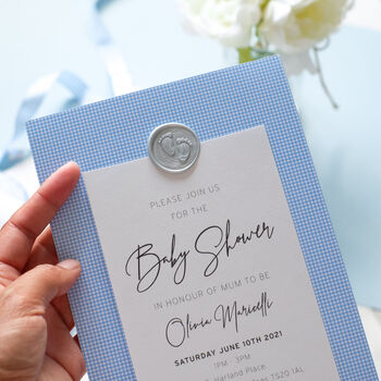 Blue Boys Baby Shower Invitations, 5 of 6