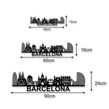 Barcelona Skyline Silhouette Wood Wall Art, 5 of 5