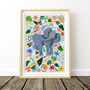 Safari Elephant Nursery Art Print, thumbnail 1 of 11