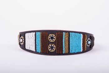 Whippet Or Lurcher Leather Beaded Dog Collar, 11 of 12
