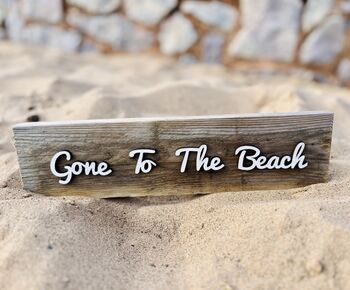 Gone To The Beach Reclaimed Wooden Swim Sign, 2 of 7