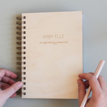 Personalised Wooden Pregnancy Journal, 3 of 3