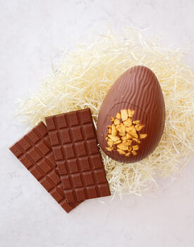 Milk Chocolate Honeycomb Egg With Two Chocolate Bars By Salcombe Dairy ...