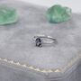 Sterling Silver One Carat Mystic Black Cz Oval Ring, thumbnail 3 of 11