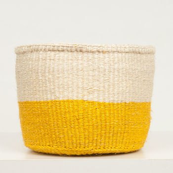 Buttercup Yellow Colour Block Baskets, 3 of 8