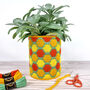 Bargello Tapestry Plant Pot Kit, Honeycomb Planter, thumbnail 1 of 6