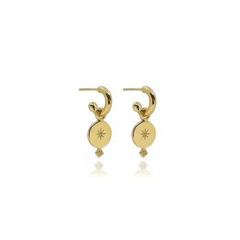 Gold Vermeil Etoile Hoop Earrings, 2 of 4