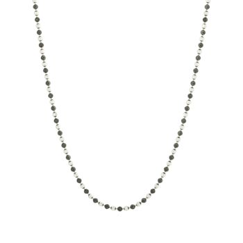 Black And Silver Moon Cut Bead Chain Necklace, 8 of 10