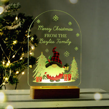 Personalised Gonk Wooden Based LED Christmas Light, 6 of 9