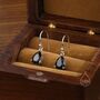 Sterling Silver Onyx Black Cz Droplet Drop Earrings, thumbnail 1 of 10