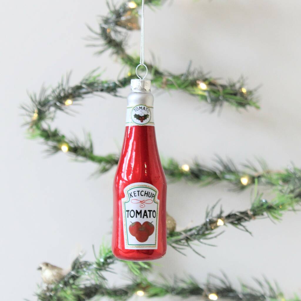Glass Ketchup Bottle Christmas Decoration By Ella James