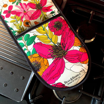 Double Oven Gloves Vivid Garden Blooms Floral, 12 of 12