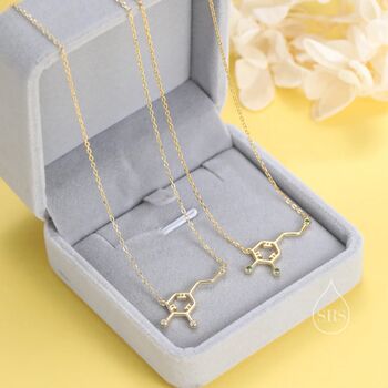 Dopamine Molecular Structure Pendant Necklace, 8 of 12