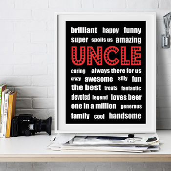Personalised Uncle Word Print, 2 of 3