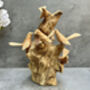 Hand Carved Wooden Nesting Birds Ornament, thumbnail 6 of 12