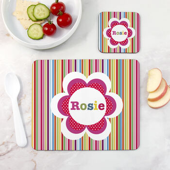 Personalised Girl's Floral Placemat Set, 8 of 10