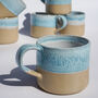 Handmade Large Ceramic Oasis Double Glazed Blue Mug, thumbnail 1 of 10