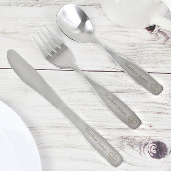 Personalised Three Piece Prince Cutlery Set – Perfect For Birthdays, Christenings, And Special Occasions, 2 of 4