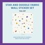 Stars And Doodles Fabric Wall Stickers, thumbnail 2 of 7