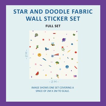 Stars And Doodles Fabric Wall Stickers, 2 of 7
