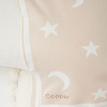 Reversible Beige Star And Moon Cotton Blanket, 2 of 2