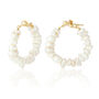18ct Gold Plated White Pearl Hoop Earrings, thumbnail 3 of 7