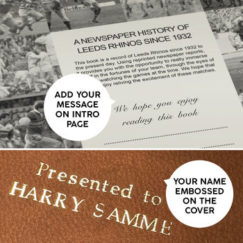 Leeds Rhinos Personalised Gift Newspaper Book, 7 of 12